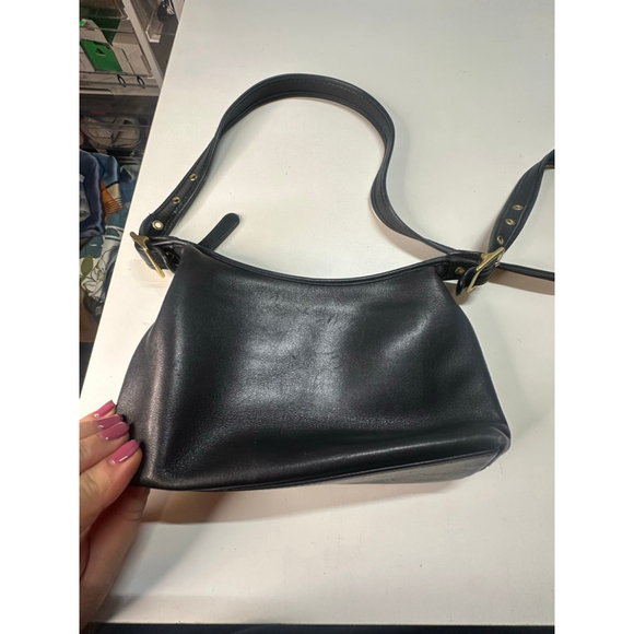Women's Coach Black Leather Shoulder Bag One Size - Picture 8 of 10